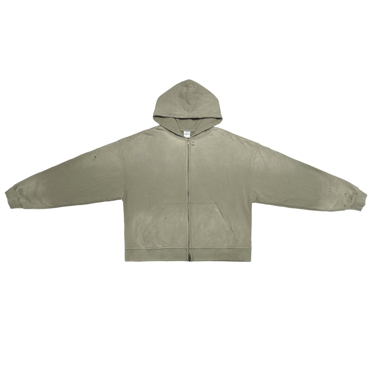 tea stain Distressed Zip-Up (420GSM)