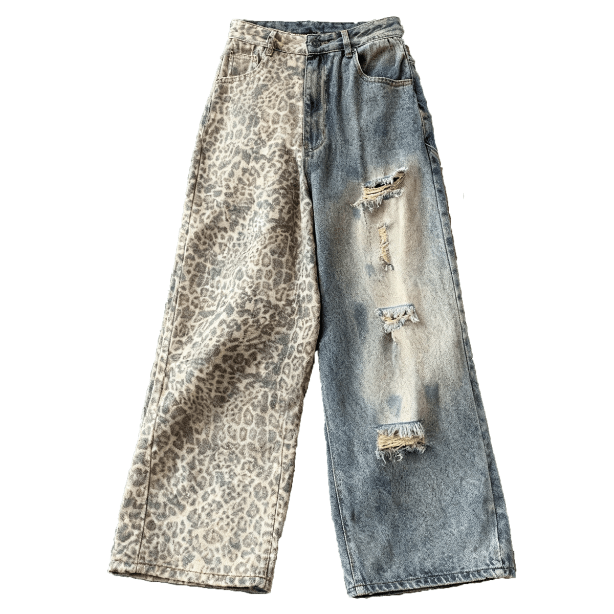 "split" baggy jeans.